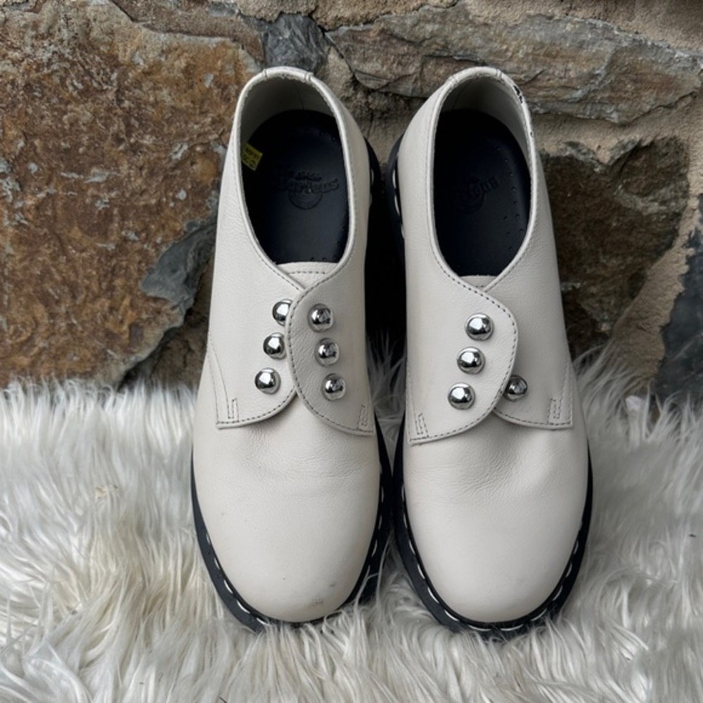 Dr Martens 1461 HDW Hardware Leather Oxford Shoes White Size 7